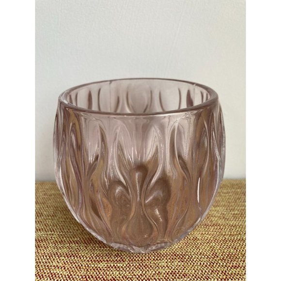 Boho Heavy Wave Eight Mood Sweden Clear Glass Tealight Candle Holder Jar - Picture 2 of 5